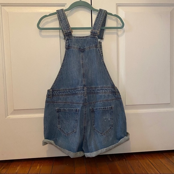 Denim Blue Women's Overall Shorts - Picture 5 of 9